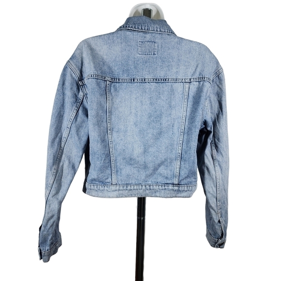 OLD NAVY BLEACHED SPLATTER DENIM JACKET - Picture 2 of 8